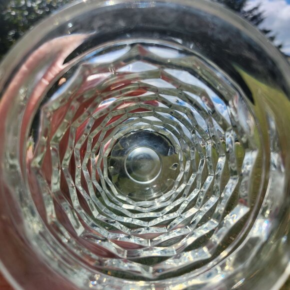 Vintage American Whitehall By Colony Cubist 6” Footed Tea Glass Flare Rim Clear - Picture 2 of 8